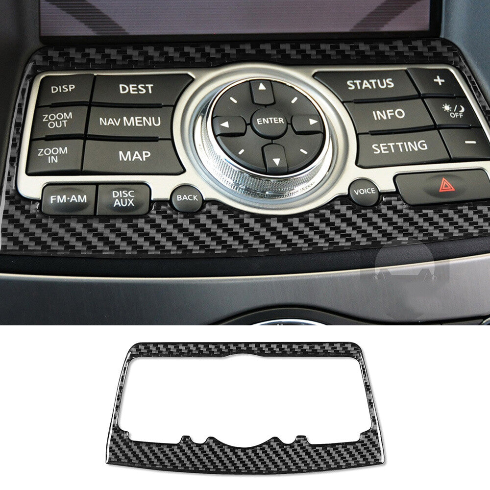Central Control Multimedia Panel Trim for Infiniti G37 Sedan 2007-13Carbon Fiber