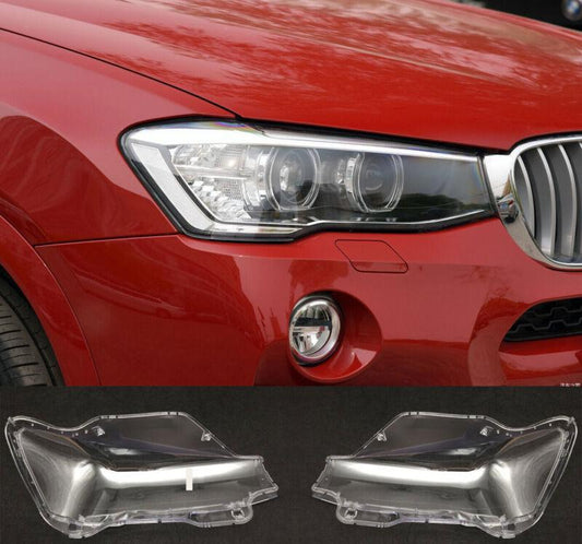 Fit for BMW X3 F25 2014 -2017 Pair Cover Lens Headlight Headlamp Clear Lens L +R