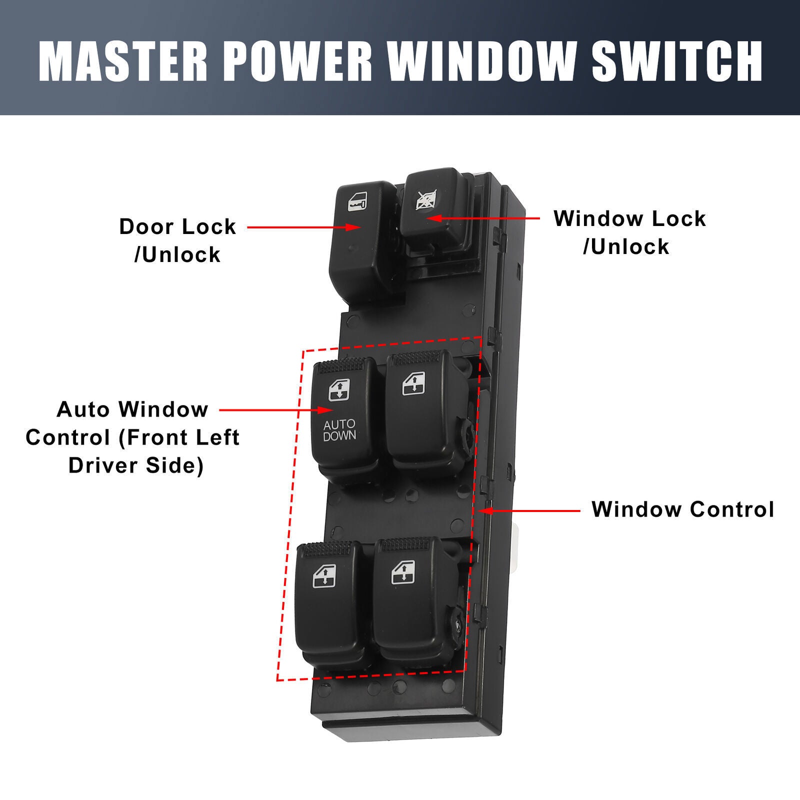 for Kia Sportage 2005-2010 93570-EF000 1 Car Master Power Window Control Switch