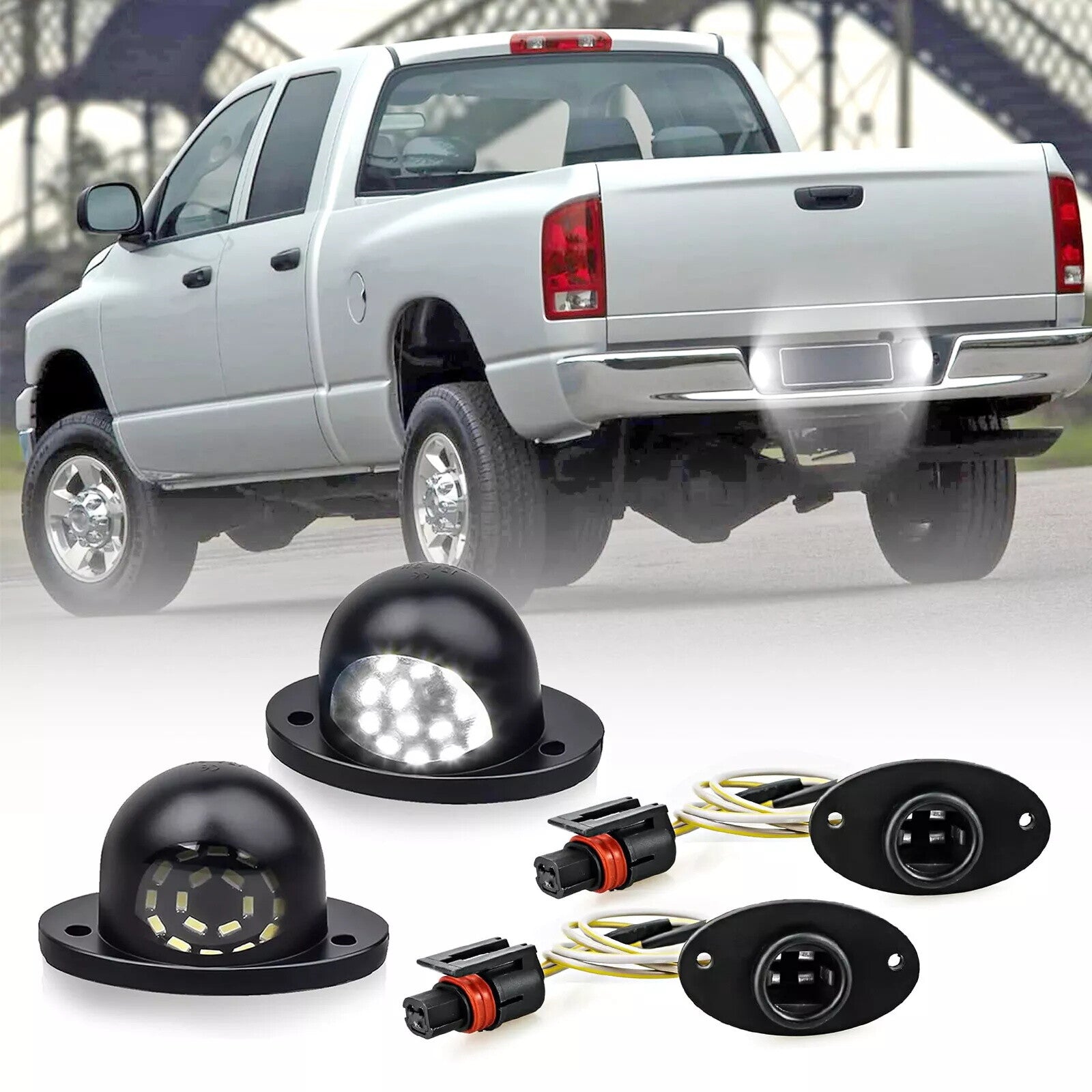 LED License Number Plate Light with Wire for Dodge for Ram 1500 2500 3500 1994-2001