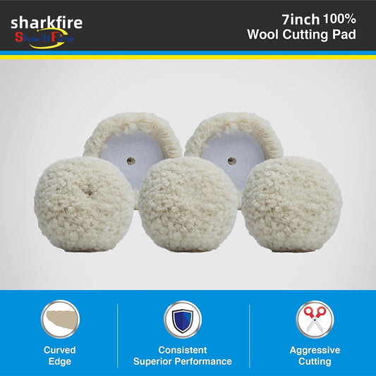 7-inch polishing pads, 5-piece set, wool hook cushioning pads for car polishers