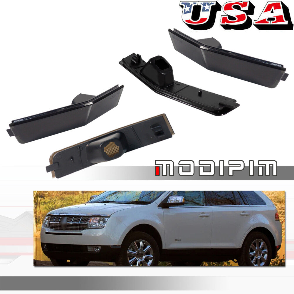 4-piece smoked front and rear left side marker light covers for Lincoln MKX 07-10