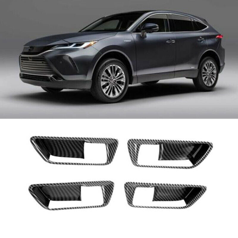 for Toyota Venza 2021-24 Carbon Fiber Inner Door Handle Bowl Moulding Cover Trim
