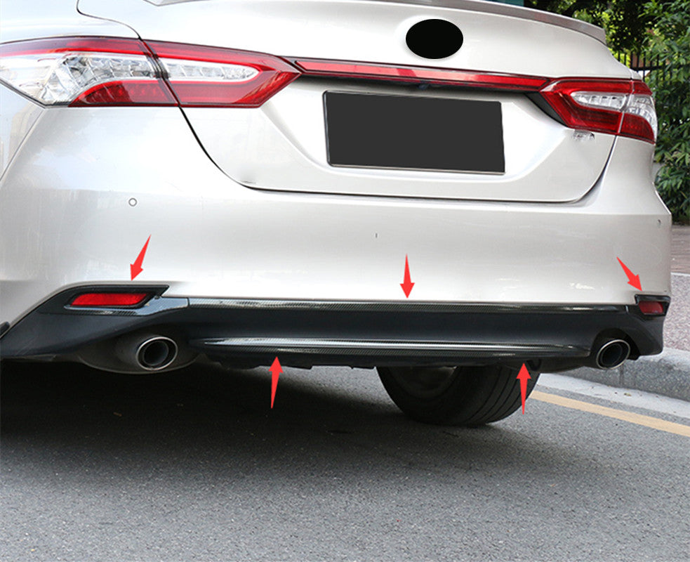 for Toyota for Camry 2018-2023 Carbon fiber Steel Rear Bumper Plate Pad Cover Kit 5x