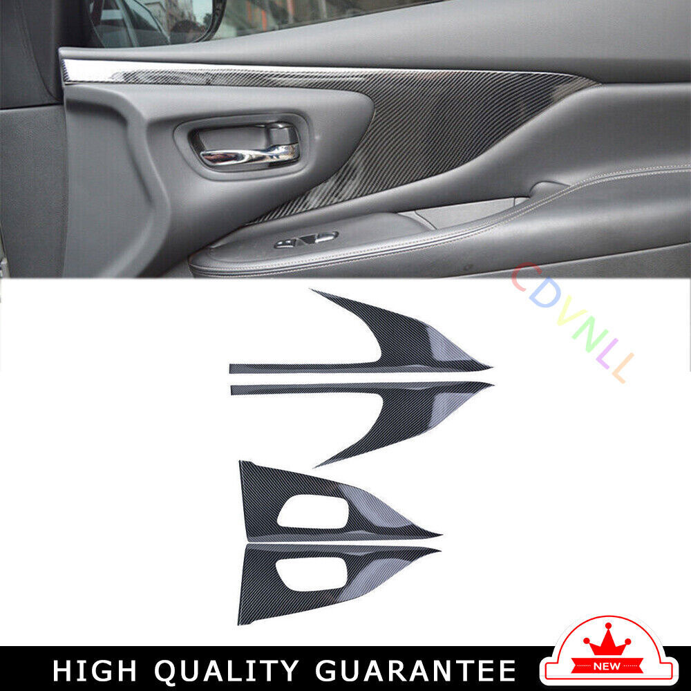 Car Inner Door Panel Cover Trim 4PCS Fit for Nissan Murano 2015-21 Carbon Fiber
