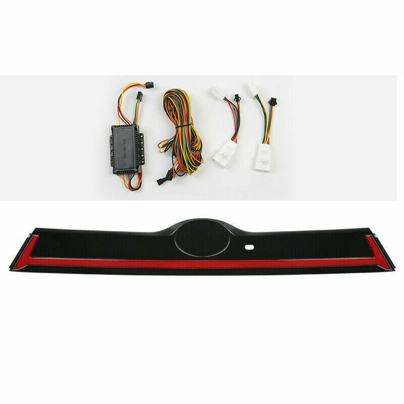 Black Tailgate Trunk LED Tail Light Cover Panel for Toyota Highlander 2014-2019