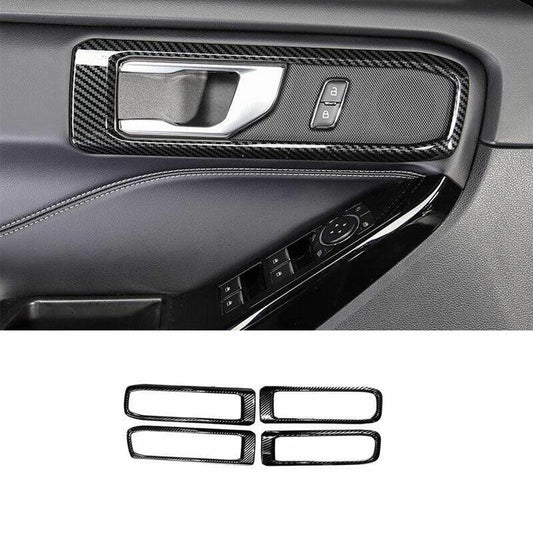 for Ford Explorer 2020-2022 Carbon Fiber Interior Door Handle Cover Trim 4PCS