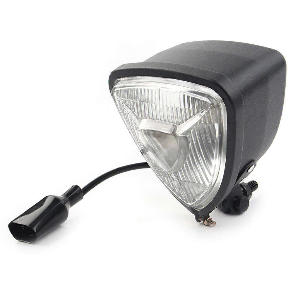 12V Triangle Motorcycle Headlight Lamp for Harley Chopper Bobber Custom White