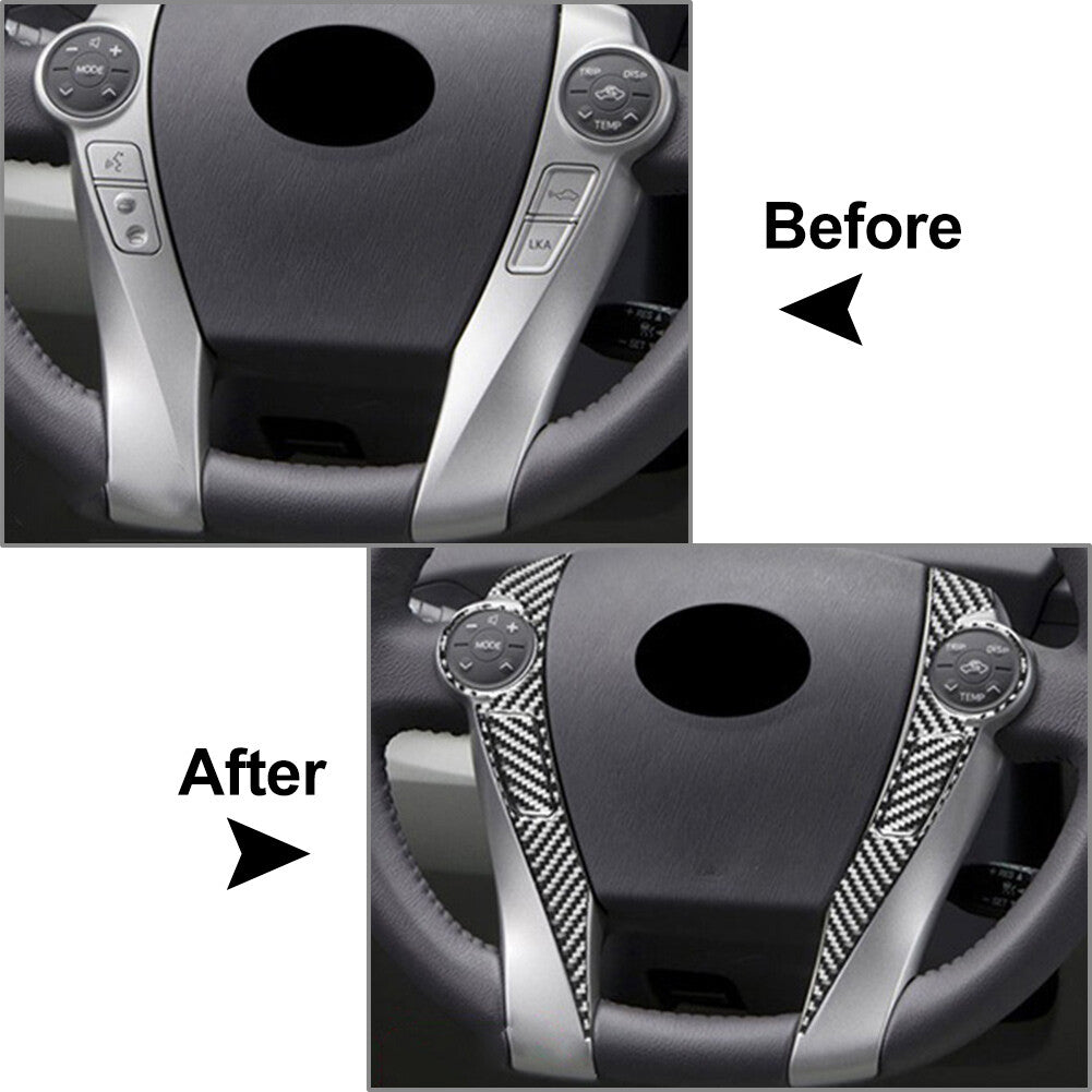 4 Pcs Steering Wheel Panel Cover Trim for Toyota Prius 2012-2015