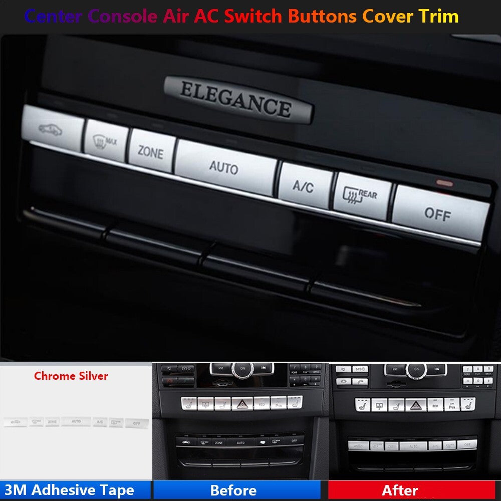 7x for Mercedes-Benz E W212 Car Interior Center Console Air AC Switch Cover Trim