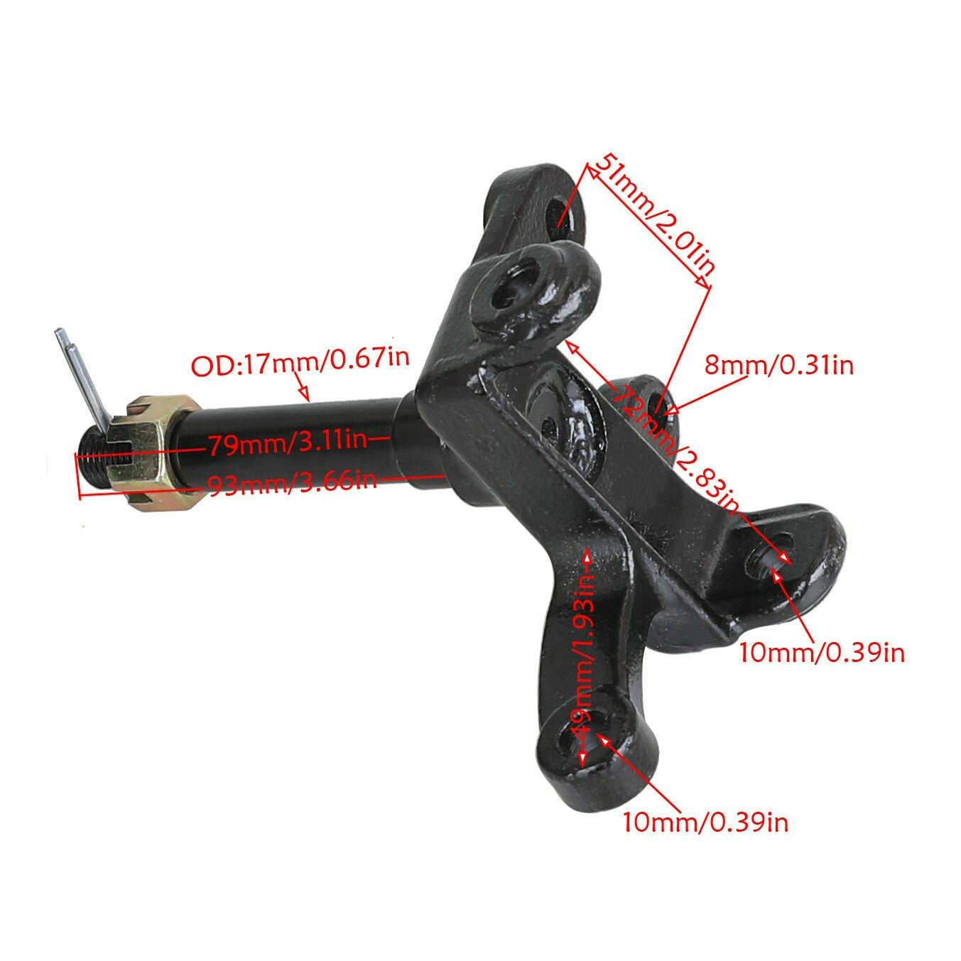 Front steering spindle 4 screws, wheel hub brake caliper rotor, ATV go-kart Quad 110