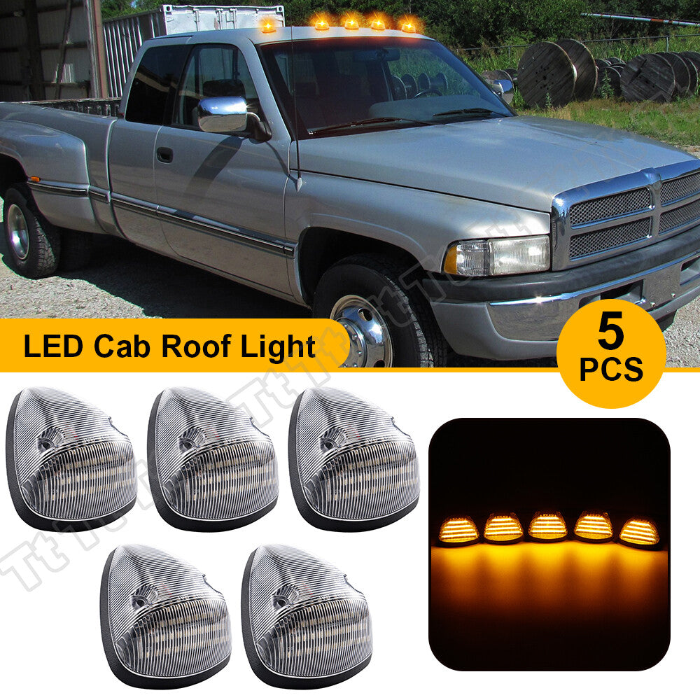 5-Piece LED Top Cab Roof Daytime Lights for 1994-1998 for Ram 1500 2500 3500 for Ram Trucks