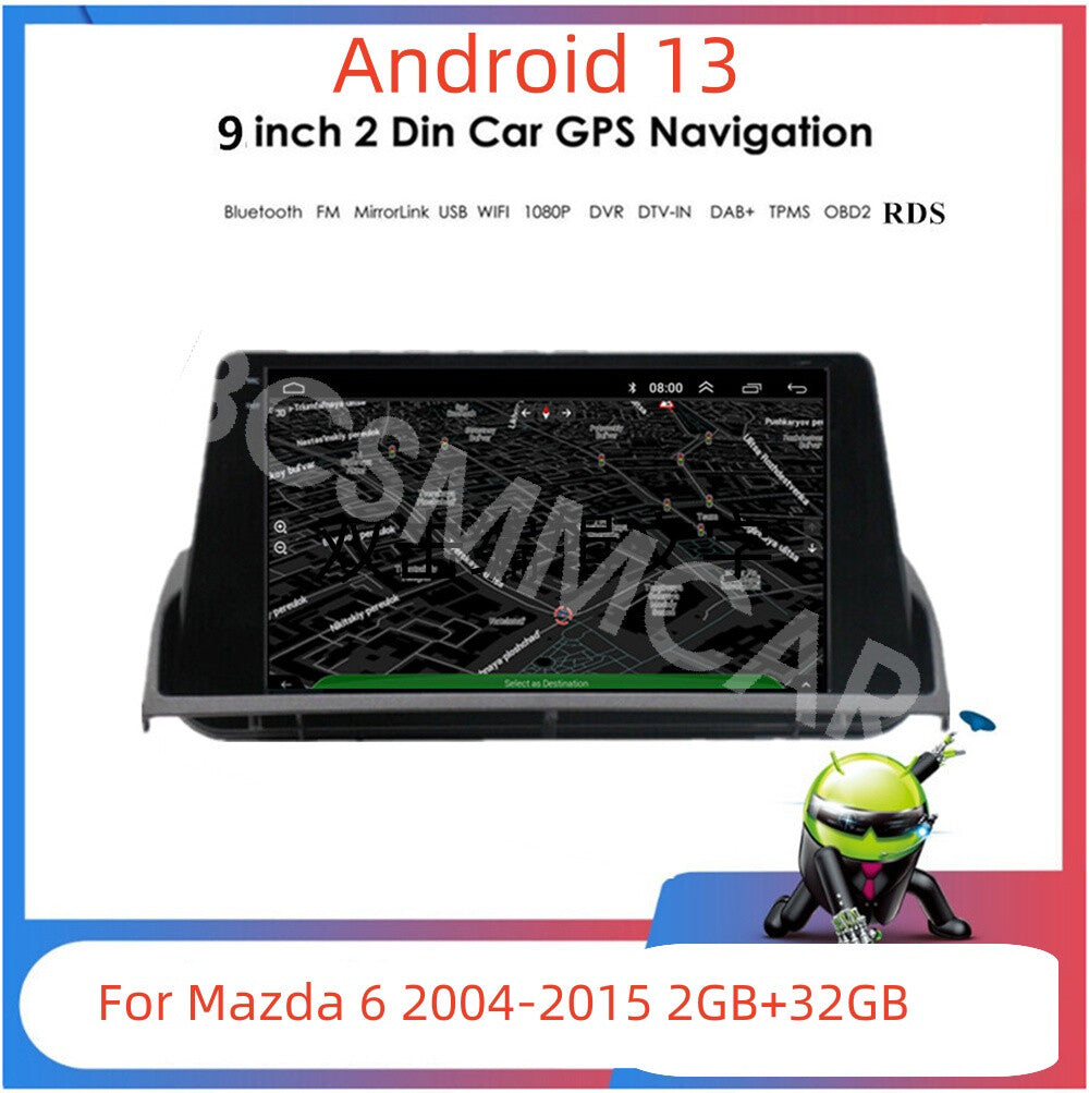 For Apple CarPlay Fit for Mazda 6 2004-2015 Android 13 Car Stereo Radio GPS WIFI