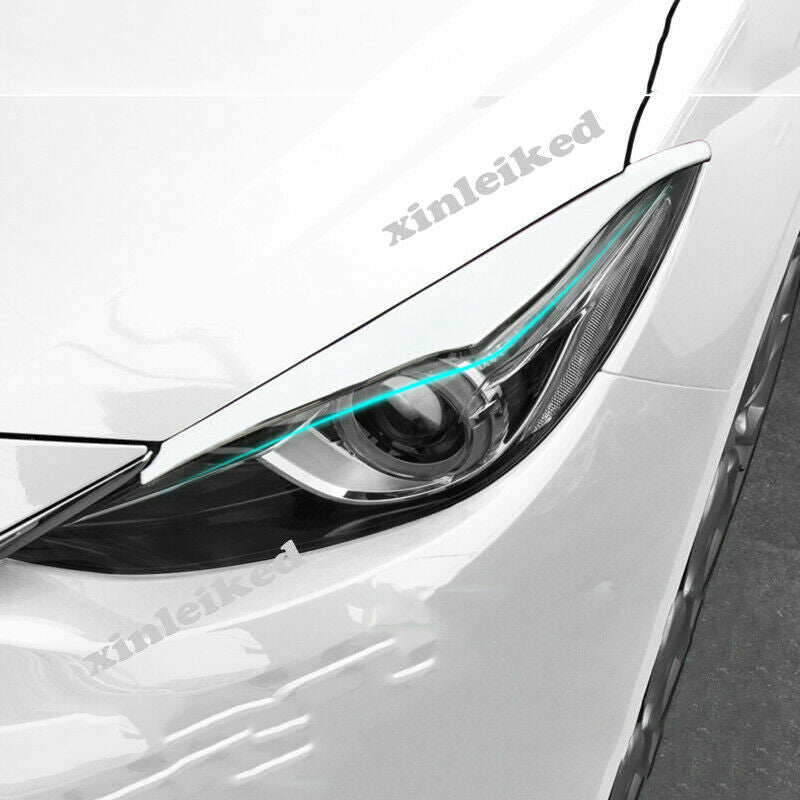 2X for Mazda 3 Axela 2014-16 Chrome Headlight Eyebrow Eyelids Cover Trim Decor