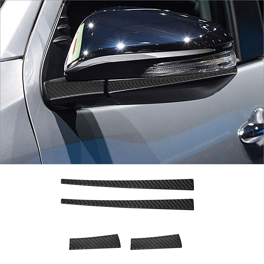 4Pcs Carbon Fiber Rearview Mirror Cover Trim Strip for Toyota Hilux 2015-2021