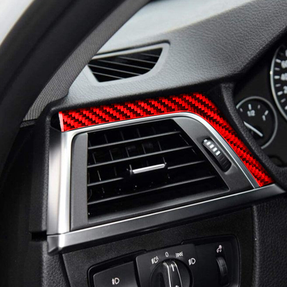Carbon Fiber Dashboard Air Vent Trim Cover Fit for BMW 3 Series F30 2013-19