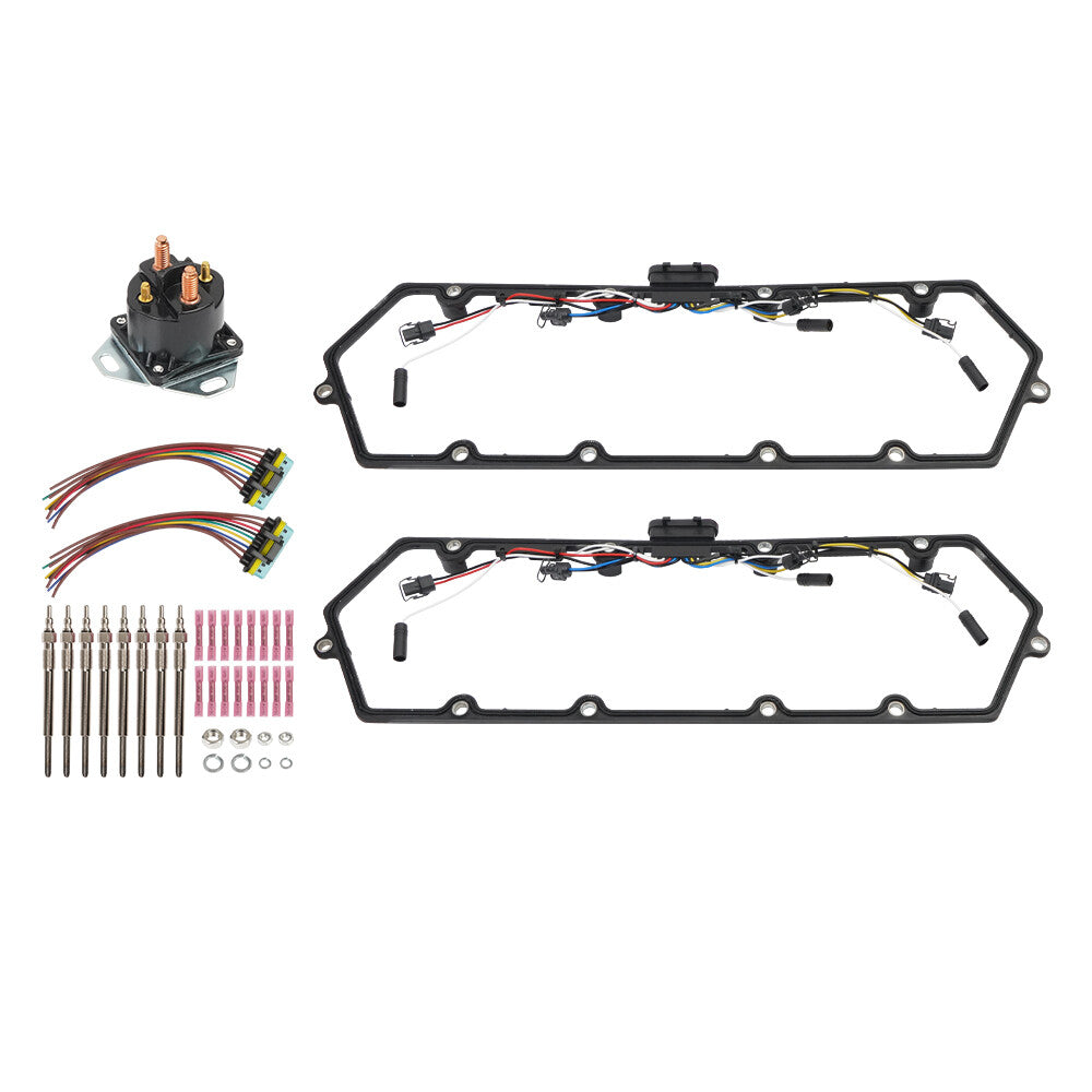 Valve Cover Gaskets  8 Glow Plugs RelayHarness for Ford F250 F350 E250 Diesel