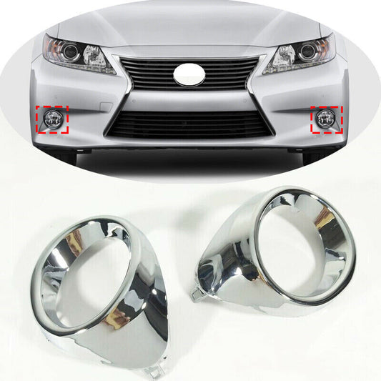 Pair Front Fog Driving Light Cover Bezel Trim for Lexus ES300H ES350 2013-2015