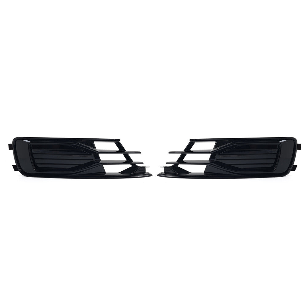 Black Front Lower Bumper Grille Fog Light Grill Cover for Audi A6 C7 2014-2018