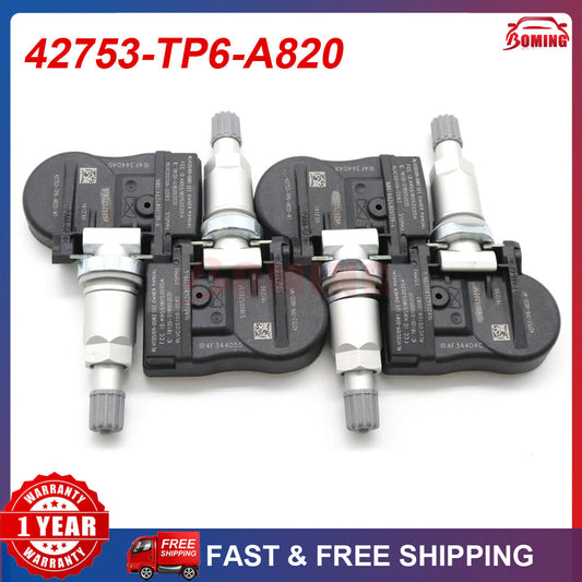4PCS New TPMS TIRE PRESSURE SENSOR for Honda Crosstour CRV Accord 42753-TP6-A820