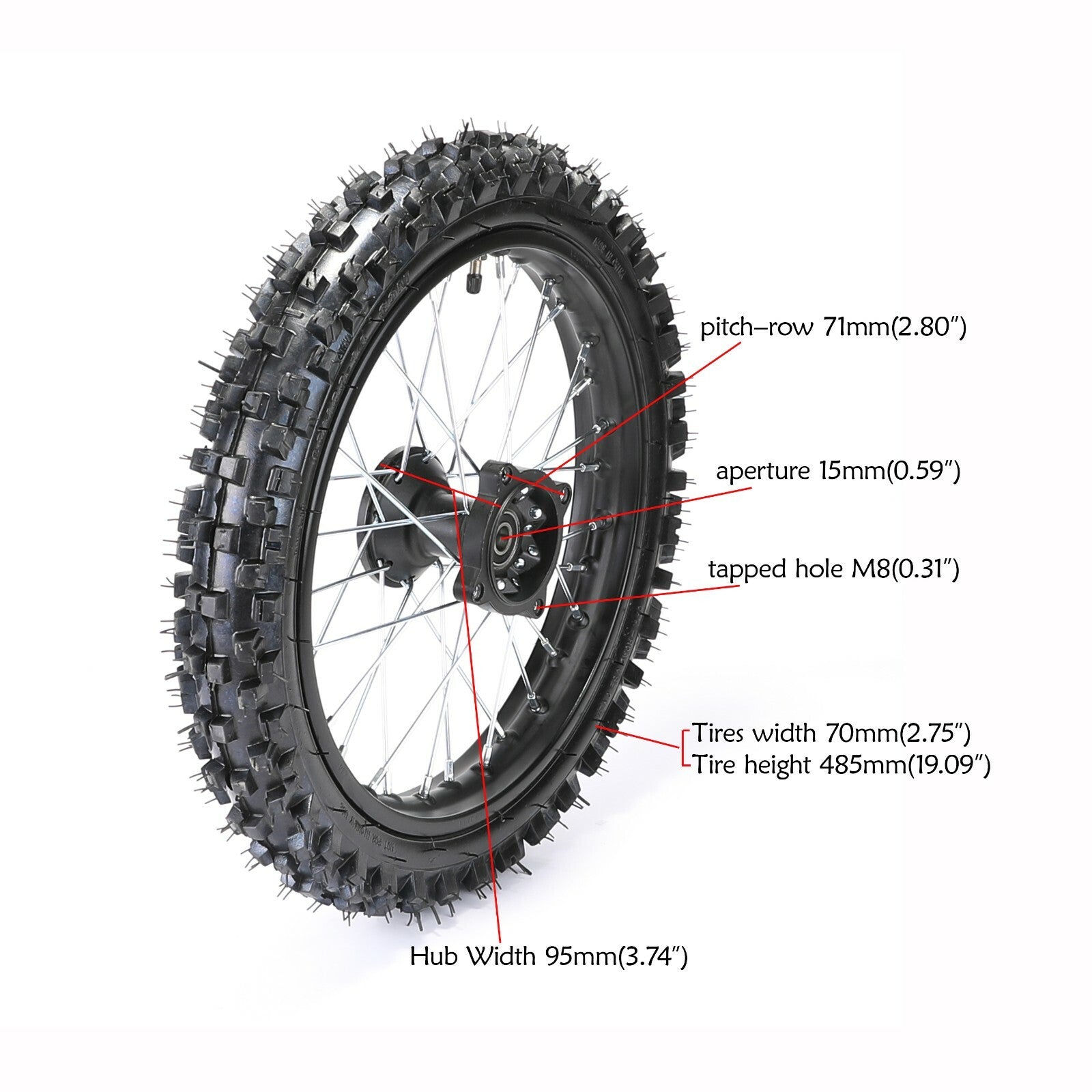 14-inch wheel kit with 60/100-14 rims and fork for Dirt Pit bikes XR70 CRF110 TTR