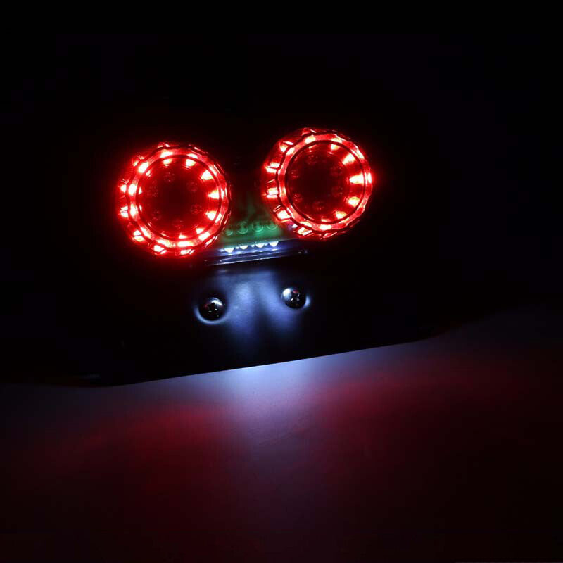 Smoke Dirt Bike LED Dual Tail Light Turn Signal Brake License Plate Lights ATV