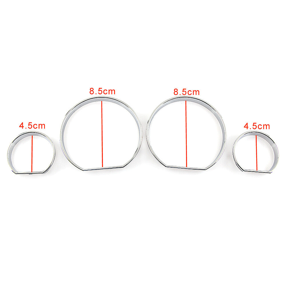 4x Chrome Alloy Instrument Panel Dial, Instrument Bezel Trim, Speedometer for BMW E46 1999-2006