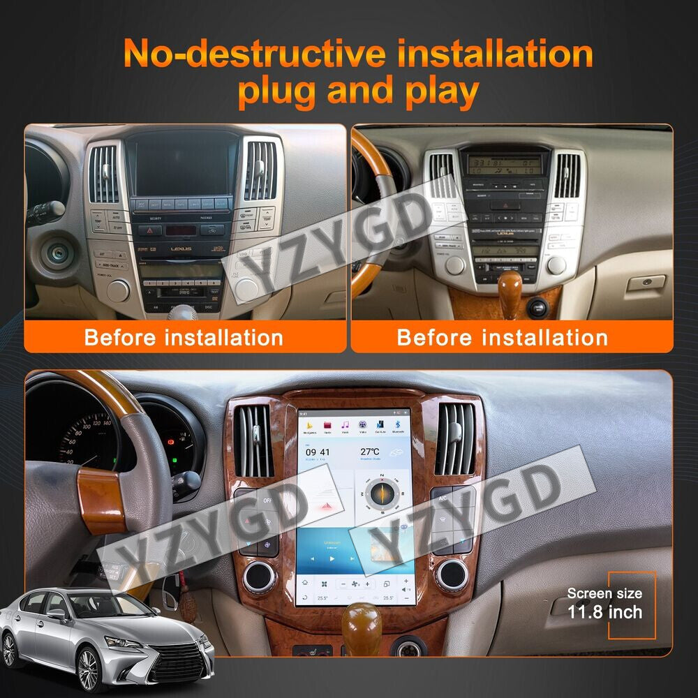 for Lexus RX300 RX330 RX350 RX400H 2004-2008 Car Radio Stereo Receiver GPS 2Din