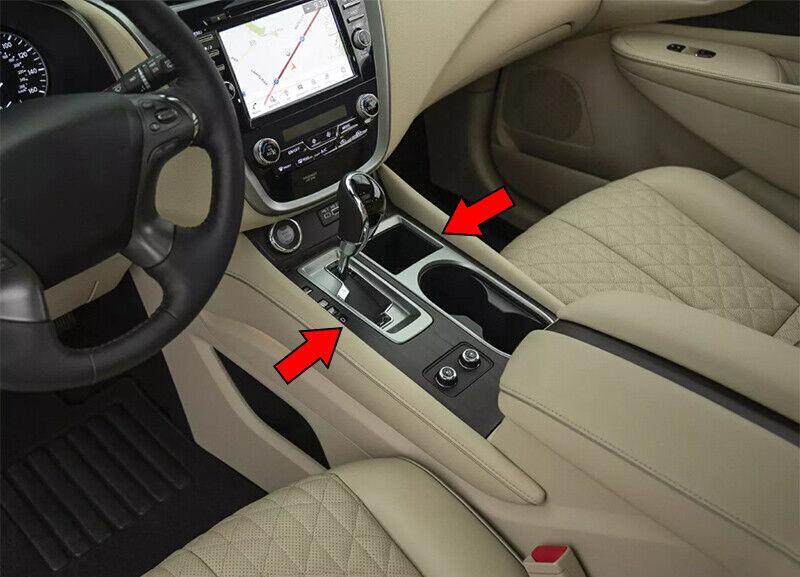 for Nissan Murano 2019-2021 Carbon Fiber Steel Central Console Gear Shift Trim