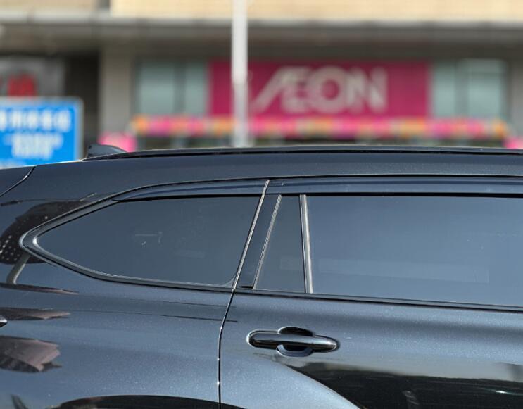 6Pcs Window Visor Vent Sun Rain Guard Trim black For 2020-2023 for Toyota Highlander