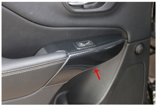 Carbon Fiber Style Interior Door Armrest Panel Cover for Jeep Cherokee 2014-2022