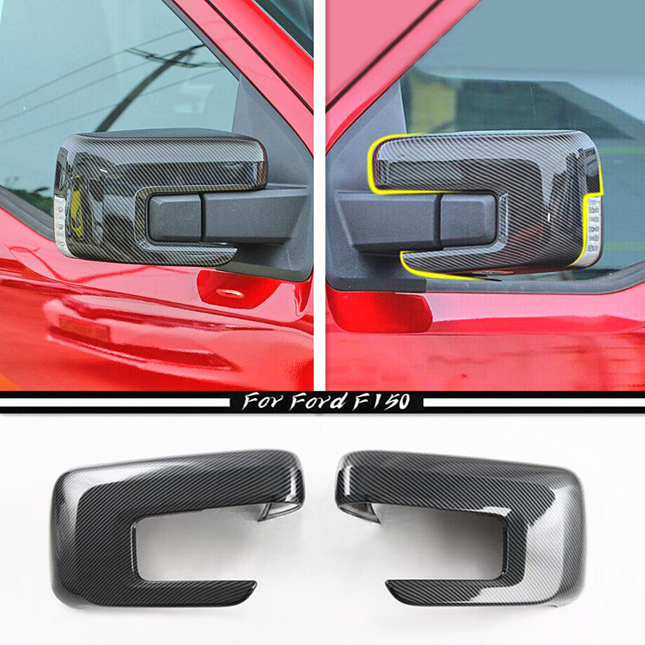 Carbon fiber rearview mirror cap trim for 2021-2023 for Ford F-150/F-150