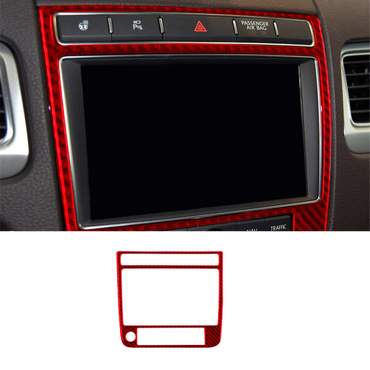 Red Carbon Fibre Navigation Frame Trim Type A for Vw Touareg 2011-2018