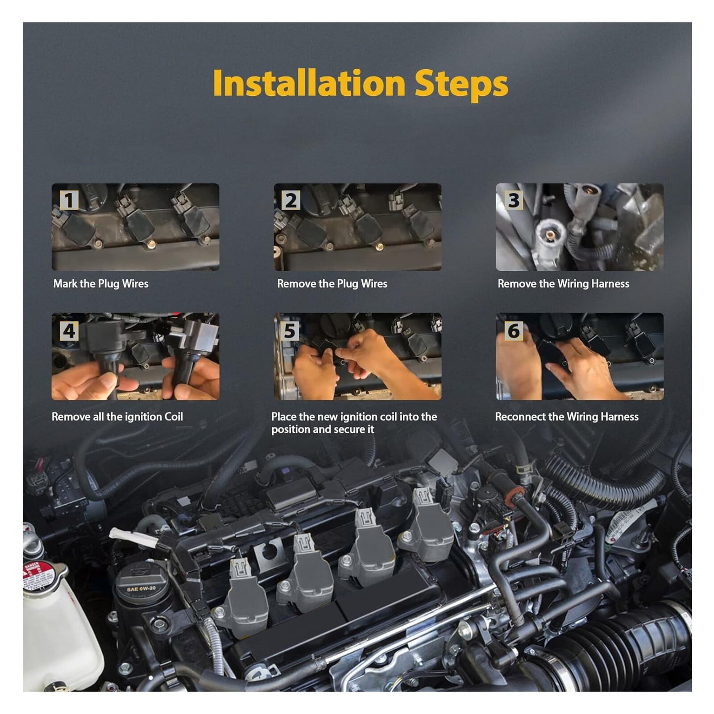 6x Ignition Coil for Aston Martin Rapide Vanquish DBS DB9 Zagato Virage 2005-18
