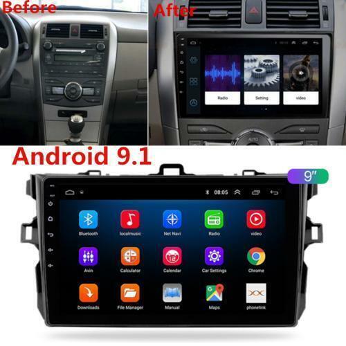 For 06-12 for Toyota for Corolla 9 Android 9.1 Car Radio Stereo Head Unit GPS 2+32GB FM