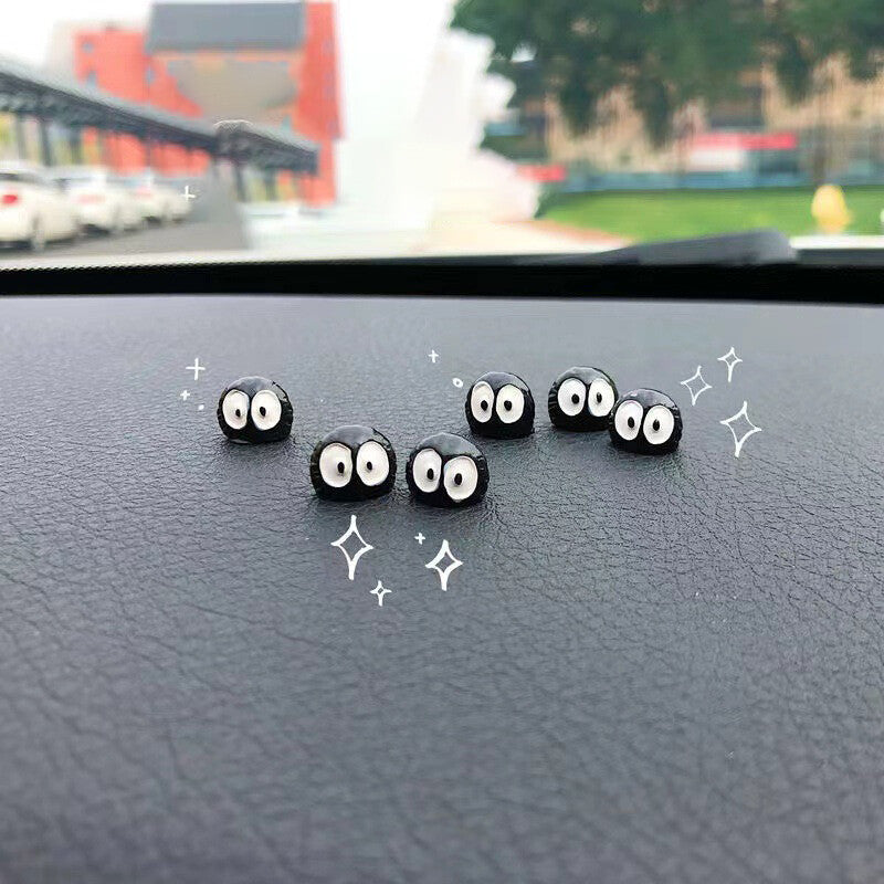 10Pcs Cute Soot Sprites Car Rearview Mirror Accessories Car Interior Decoration