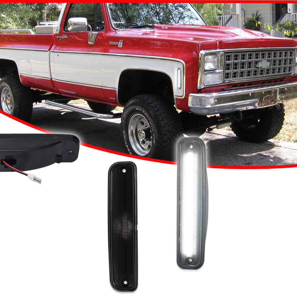 White LED side marker lights suitable for 73-80 for Chevrolet Blazer for GMC Jimmy, Pickup, and Suburban.