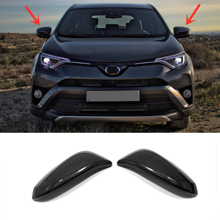 Carbon fiber side mirror trim covers suitable for Toyota RAV4 2013-2018