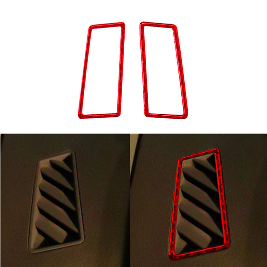 2X Red Carbon Fiber Dashboard Air Outlet Panel Trim for Audi for A4 S4 2005-2008