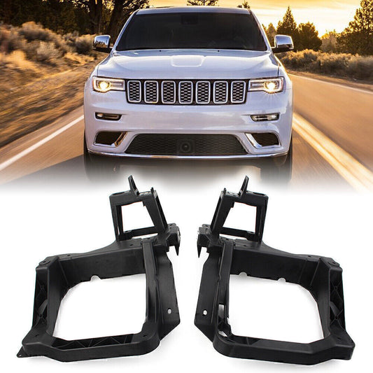 Headlight Head Lamp Mount Bracket Support Set for Jeep Cherokee 2014-2018 Black