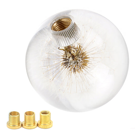 Universal Manual Gear Shift Knob Head Round Ball Crystal Real Flower Replacement