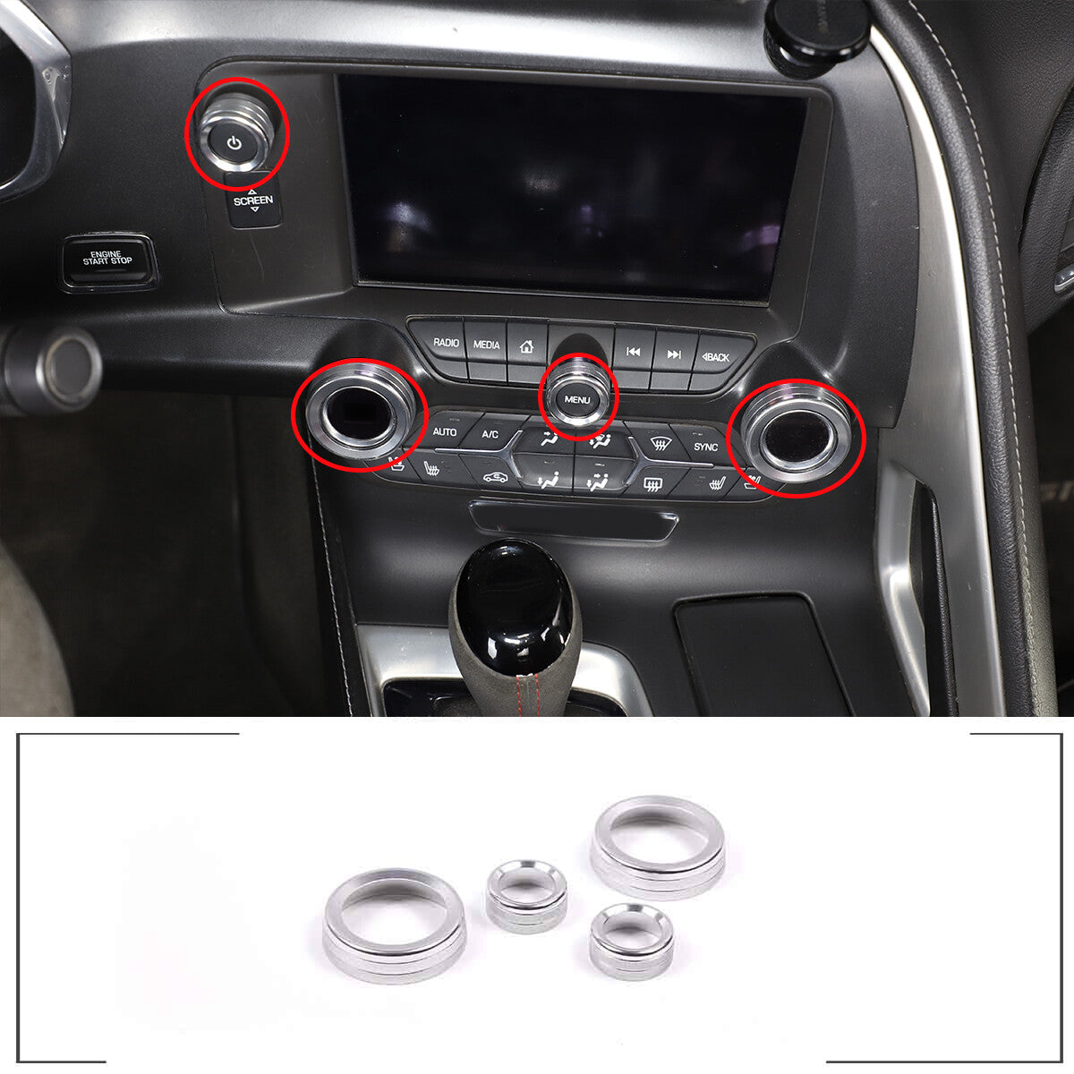 ABS automotive front dashboard storage box trim container for Corvette C8 2020 - 2023