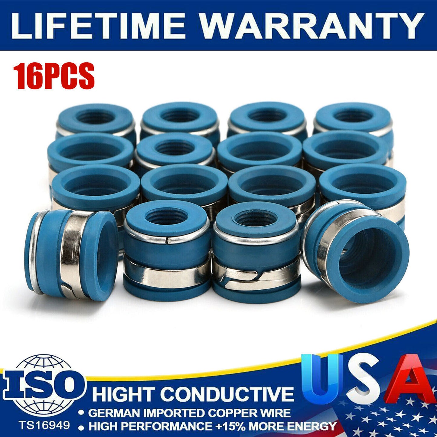 New 16pcs SBC for Chevy for Chevrolet Small Block Performance VITON Valve Stem Seal!