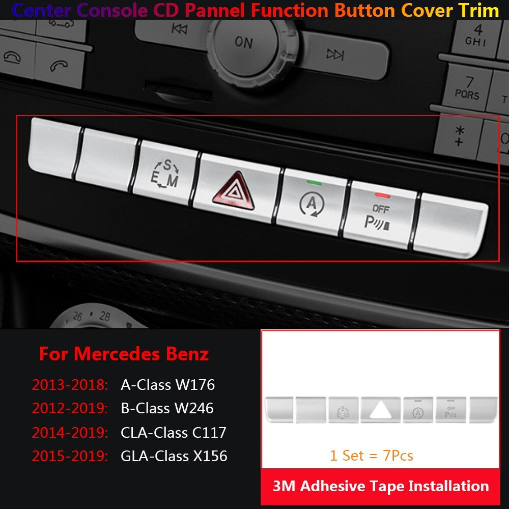 for Mercedes-Benz A W176 W246 CLA C117 X156 CD Panel Function Switch Cover Trims