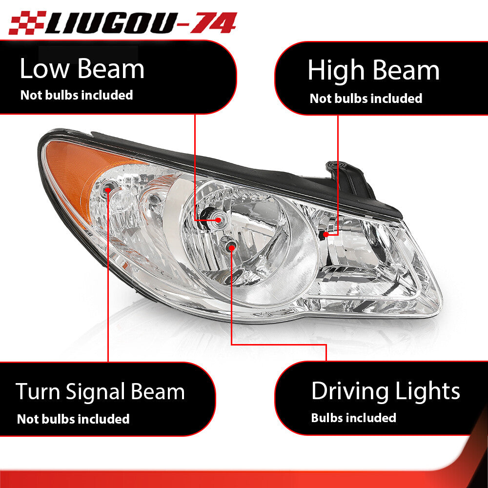 Halogen headlights with bulbs on the right side are suitable for 07-10 for Elantra Sedan