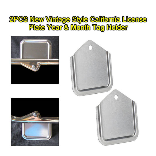 New 2-Pack Retro Style California License Plate Year and Month Label Clips