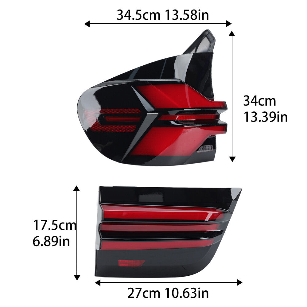 4PCS for BMW X5 E70 2007-2013 Upgrade G05 Style LED Tail Lights Rear Lamps LH+RH