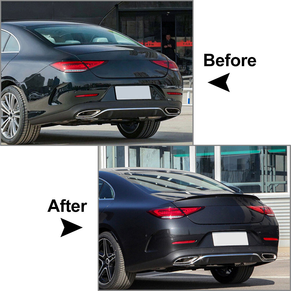 Rear Trunk Lip Spoiler for Mercedes-Benz CLS Class C257 19-22 Carbon Fiber Black