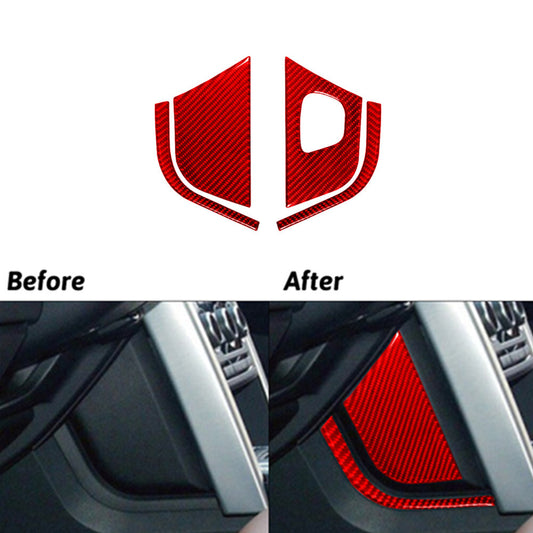 4x Red Carbon Fiber Gear Shift Side Trim for Land Rover Discovery Sport 2015-19