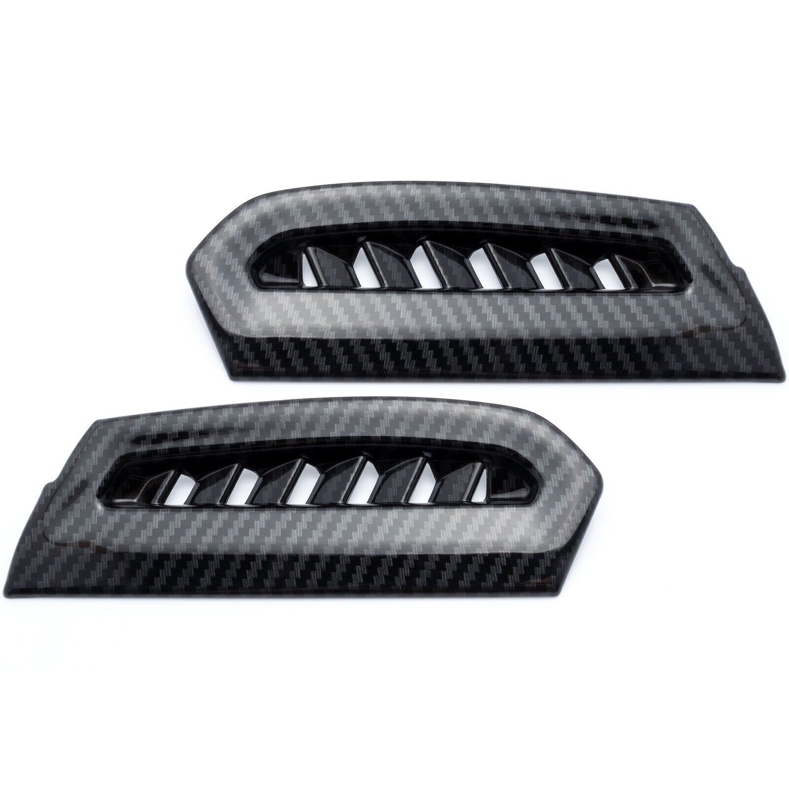 Two carbon fiber exterior side vent socket trim pieces for Toyota for Camry 2018-2023.